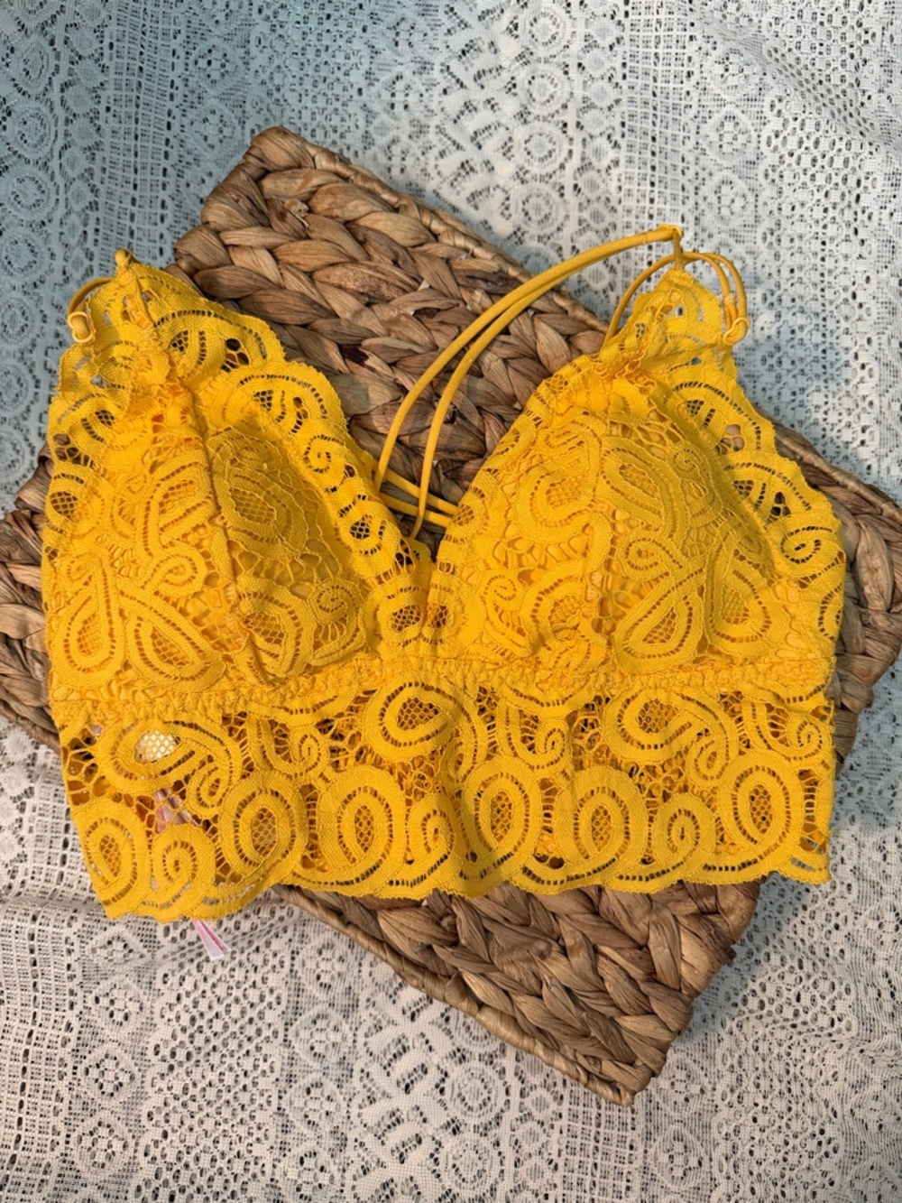 NWT-PINK Victoria's Secret Yellow Lace Bralette
